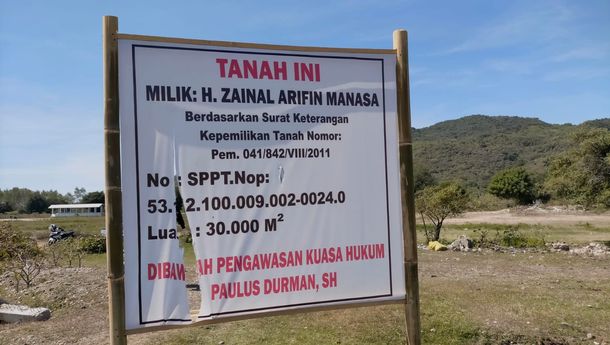 Pemda Manggarai Kalah Perkara, Tanah Nanga Banda Tetap Milik Arifin Manasa
