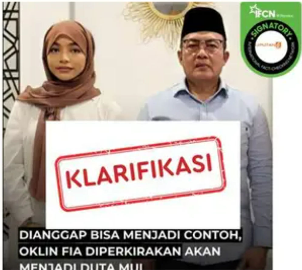 Influencer Oklin Fia jadi Duta MUI? Ini Faktanya, jangan Terpengaruh Informasi Hoaks ya