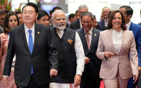 Presiden Korea Selatan Yoon Suk Yeol, Perdana Menteri India Narendra Modi, Perdana Menteri Kamboja Hun Manet, dan Wakil Presiden AS Kamala Harris