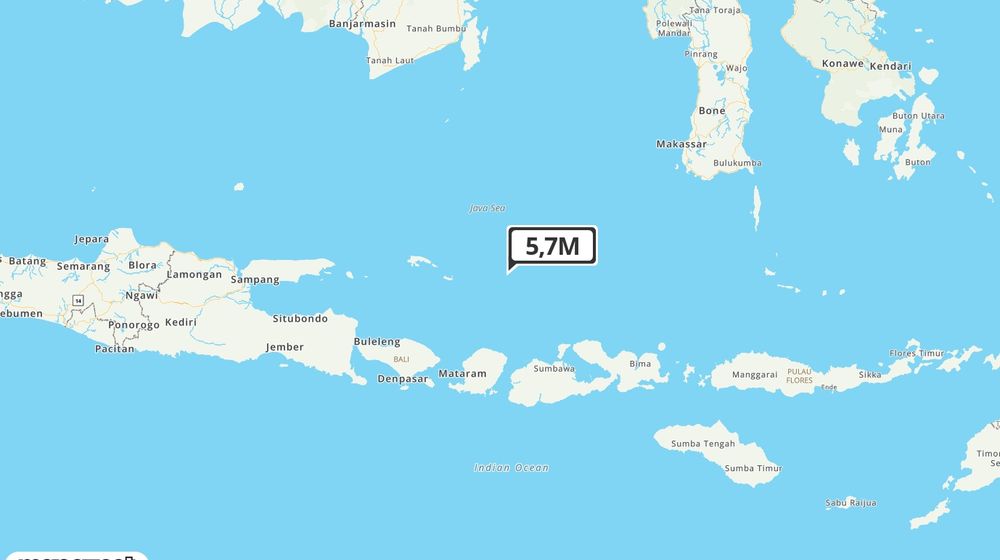 Pusat gempa berada di laut 119 km TimurLaut Lombok Utara