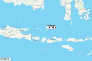 Pusat gempa berada di laut 119 km TimurLaut Lombok Utara