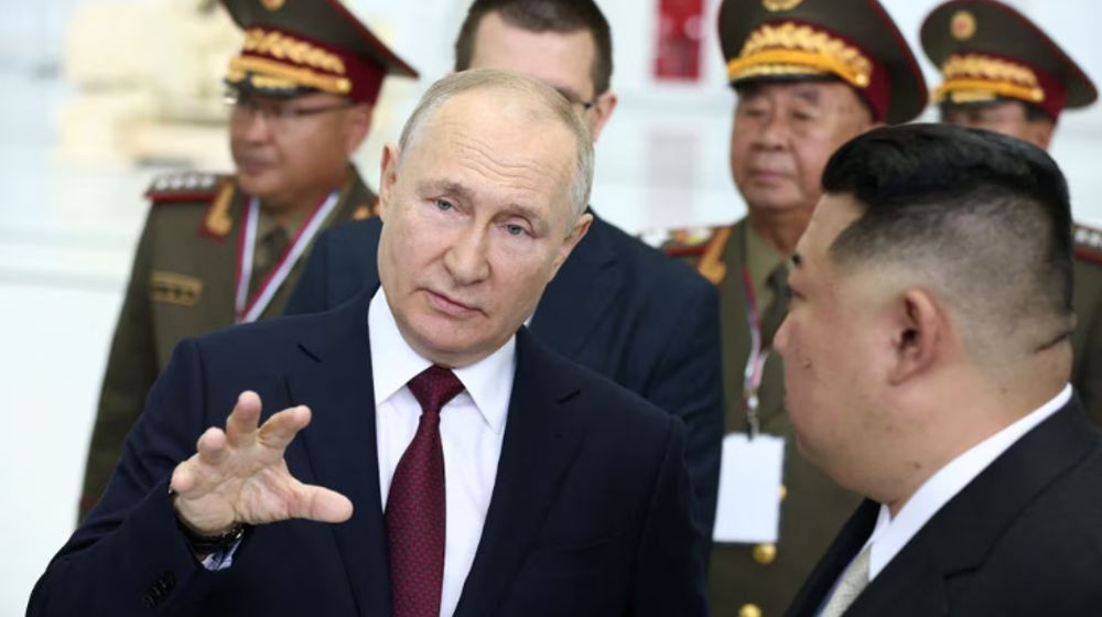 Presiden Rusia Vladimir Putin dan Pemimpin Korea Utara Kim Jong Un