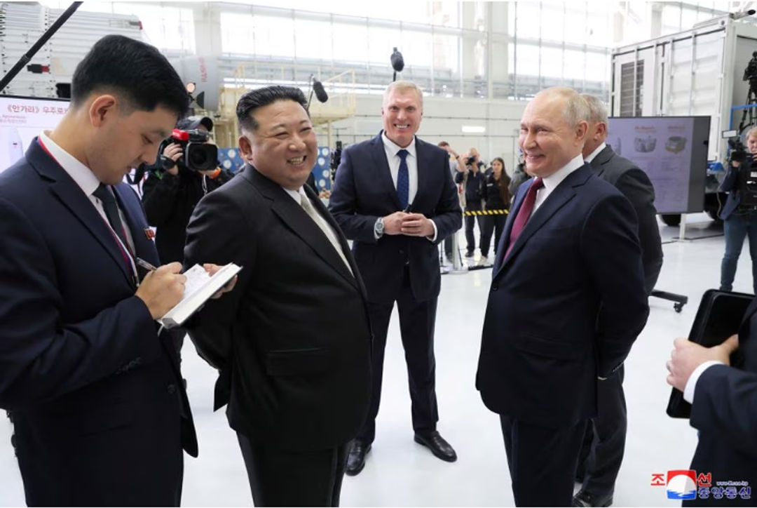 Pemimpin Korea Utara Kim Jong Un dan Presiden Rusia Vladimir Putin