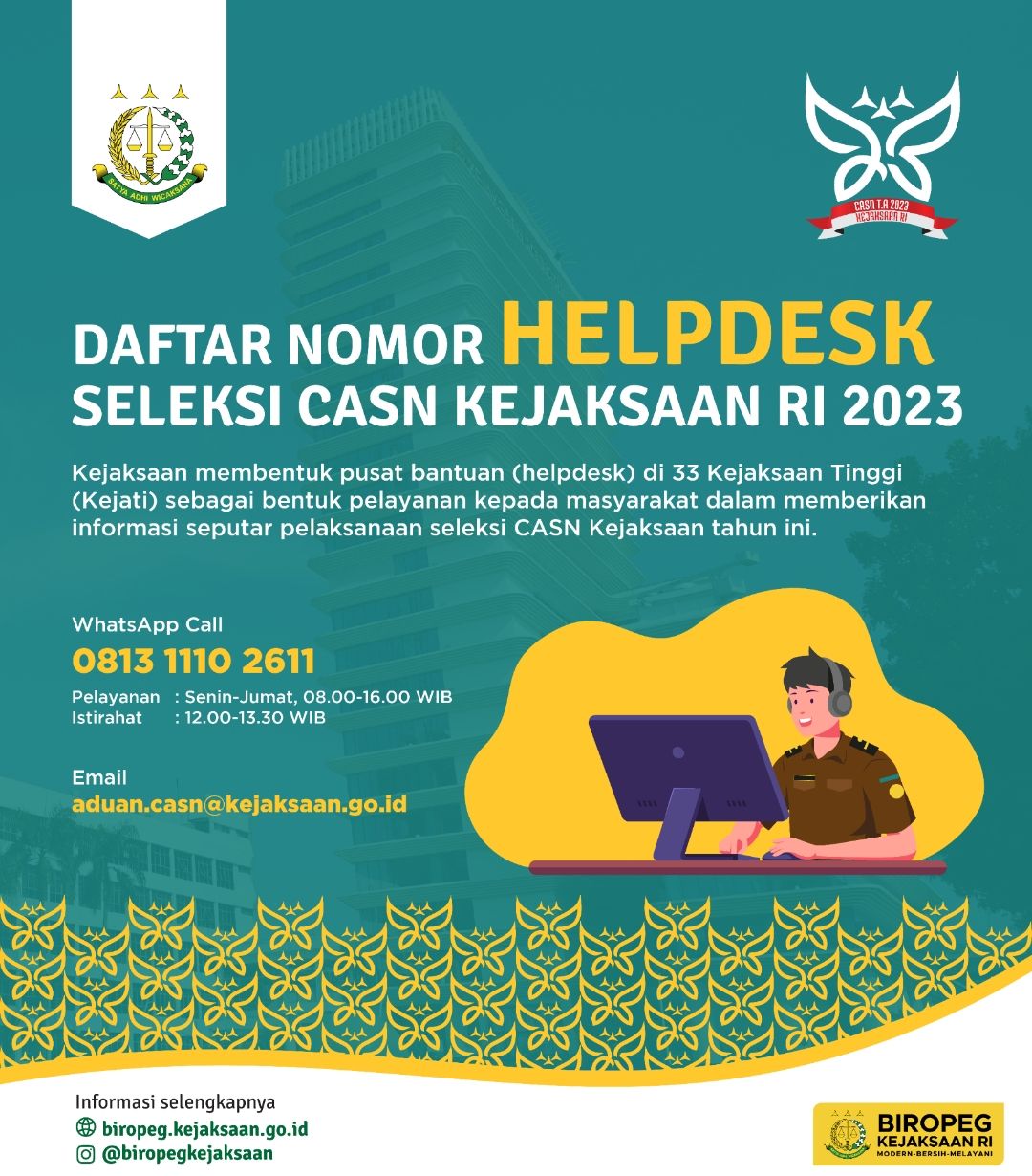 Jaring Talenta Terbaik, Kejaksaan RI Buka Helpdesk Rekrutmen CASN di 33 Kejati