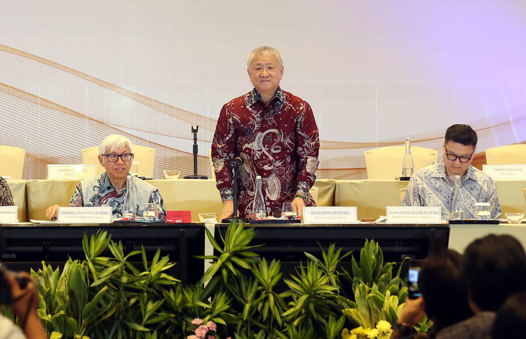 Presiden Direktur PT Pantai Indah Kapuk Dua Tbk (PT PANI) Sugianto Kusuma saat Rapat Umum Pemegang Saham Luar Biasa (RUPSLB) PT PANI di Jakarta. Foto : Panji Asmoro/TrenAsia