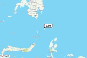 Pusat gempa berada di laut 18 km Baratdaya Melonguane