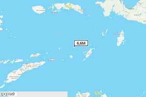 Pusat gempa berada di laut 184 km Barat Laut Tanimbar