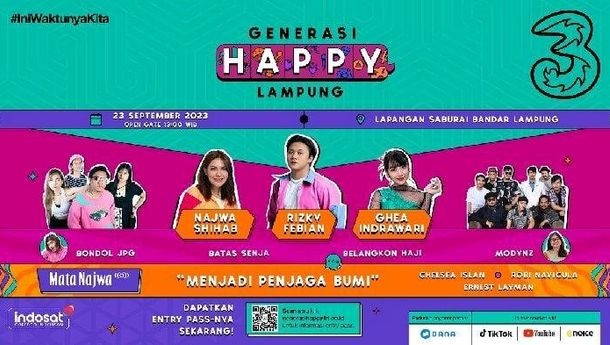 Ada Najwa Shihab dan Rizky Febian, Festival Generasi Happy Tri Kolaborasi Hiburan dan Literasi Digital