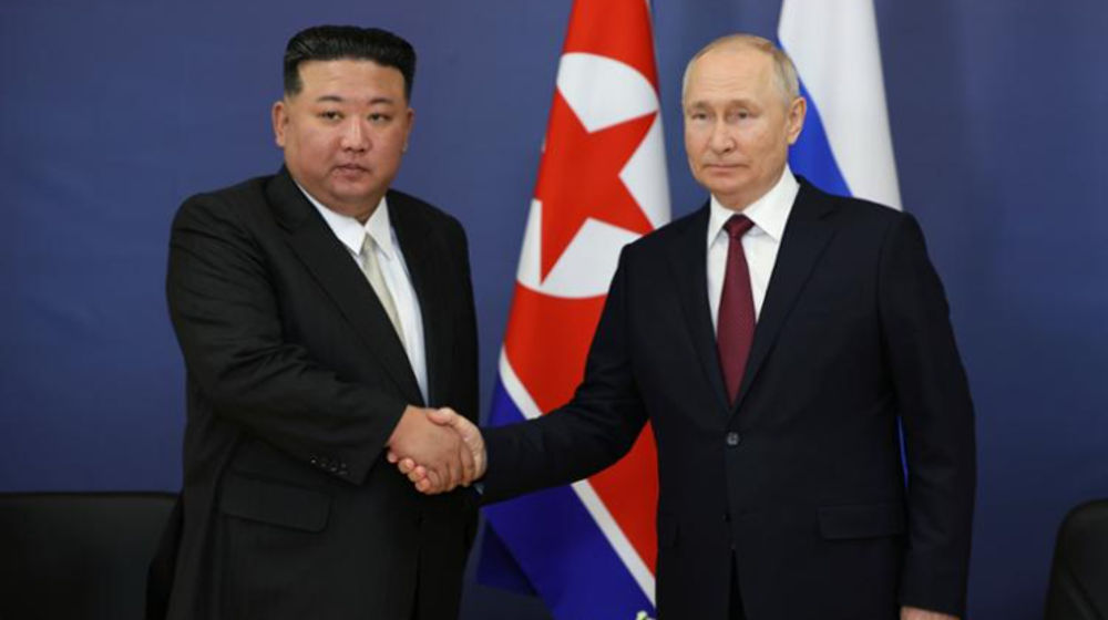 Presiden Rusia Vladimir Putin dan Pemimpin Korea Utara Kim Jong Un