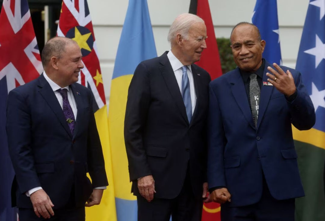 Presiden AS Joe Biden, Presiden Kiribati Taneti Maamau, Perdana Menteri Kepulauan Cook Mark Brown