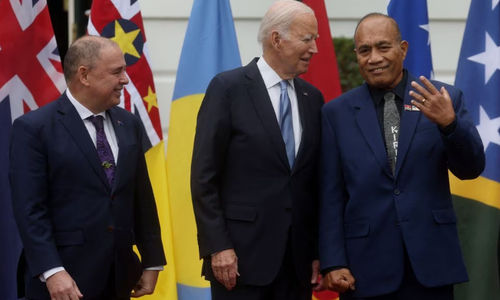 Presiden AS Joe Biden, Presiden Kiribati Taneti Maamau, Perdana Menteri Kepulauan Cook Mark Brown