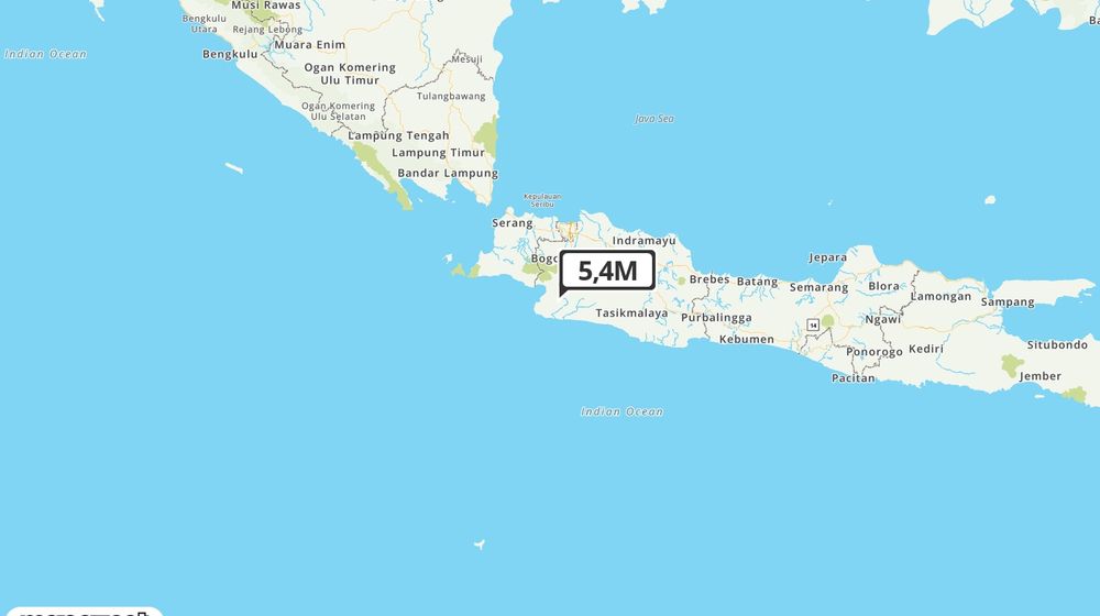 Pusat gempa berada di darat 30 km Tenggara Kab. Sukabumi