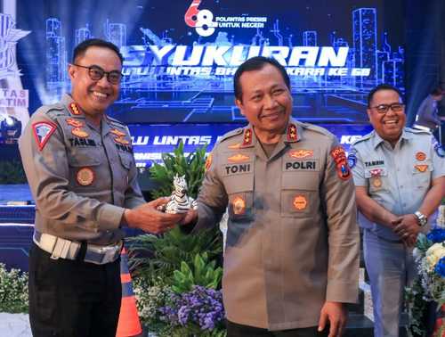 Direktur Lalu Lintas Polda Jatim Kombes Pol. Muhammad Taslim Chairuddin (kiri) bersama Kapolda Jatim Toni Harmanto saat peluncuran aplikasi ILMU.