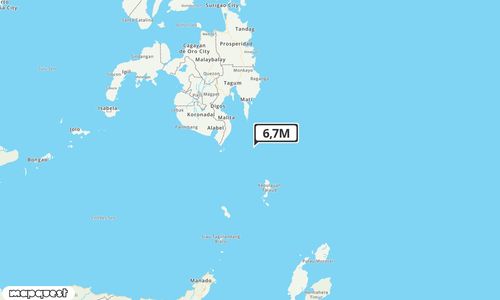 Pusat gempa berada di laut 116 km BaratLaut Pulau Karatung