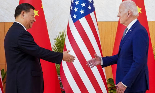 Presiden AS Joe Biden dengan Presiden China Xi Jinping