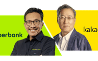 Direktur Utama Superbank Tigor M. Siahaan, dan CEO KakaoBank Yun Ho-young