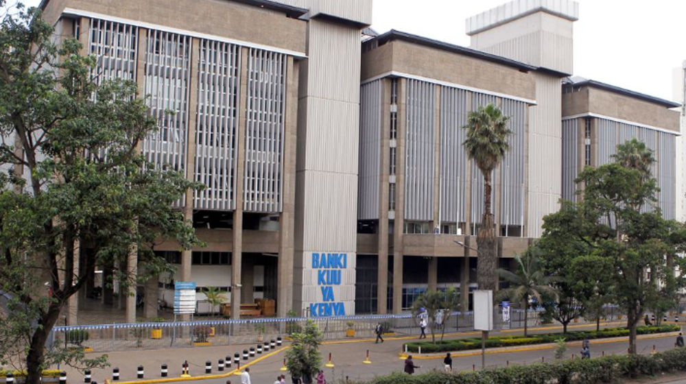 Gedung Kantor Pusat Bank Sentral Kenya di sepanjang Haile Selassie Avenue di Nairobi
