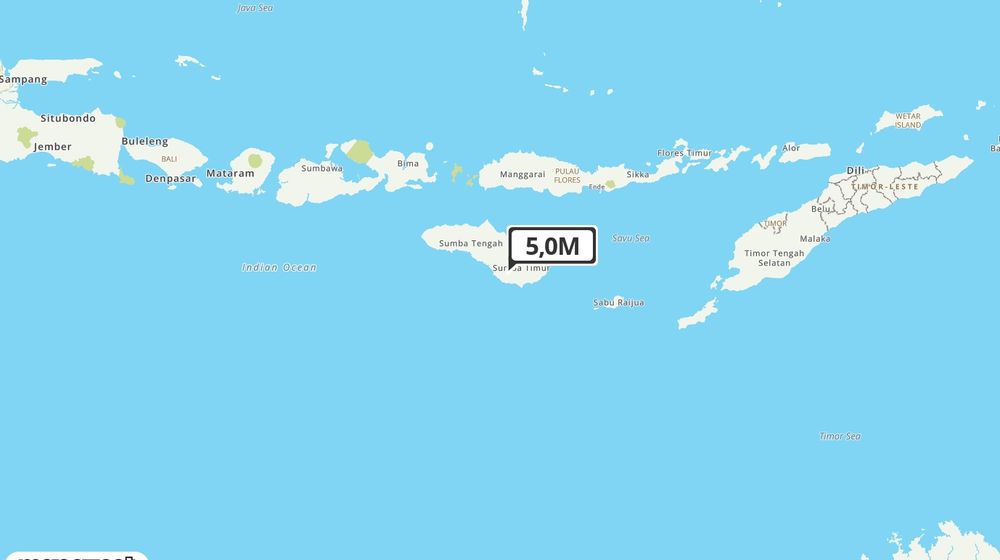 Pusat gempa berada di darat 17 km Barat Laut Karera - Sumba Timur