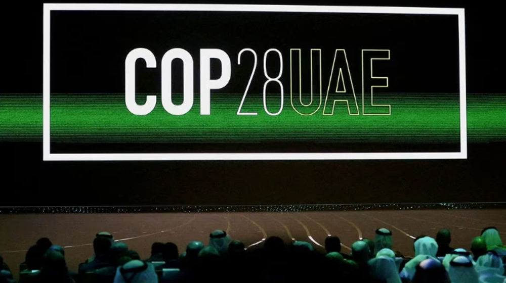 Logo 'Cop28 UAE' Ditampilkan di Layar Saat Upacara Pembukaan Abu Dhabi Sustainability Week 