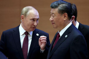 Presiden Rusia Vladimir Putin dan Presiden China Xi Jinping