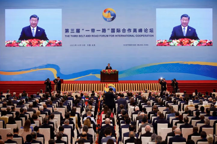 Presiden China Xi Jinping dalam Upacara Pembukaan Belt and Road Forum (Reuters/Edgar Su)