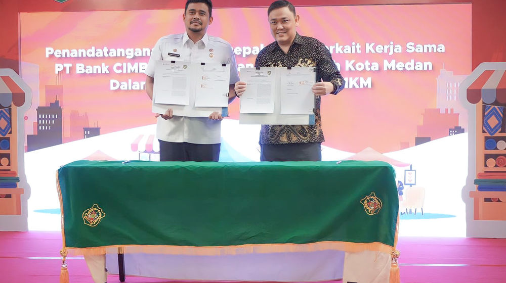 Bobby Nasution dalam Acara Penandatanganan Nota Kesepahaman Kerja Sama PT Bank CIMB Niaga Tbk