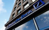 Logo Deutsche Bank Terlihat di Brussel, Belgia