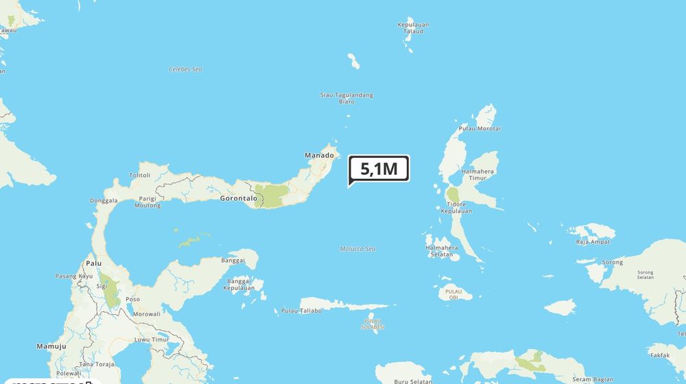 Pusat gempa berada di Laut 69 km Tenggara Ratahan