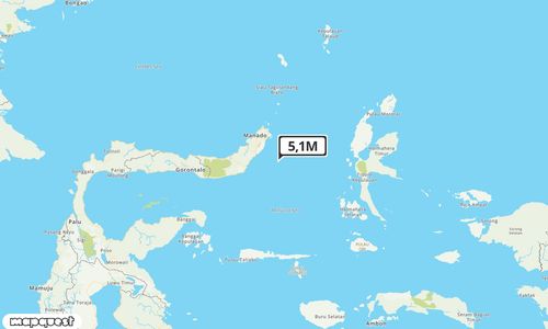 Pusat gempa berada di Laut 69 km Tenggara Ratahan