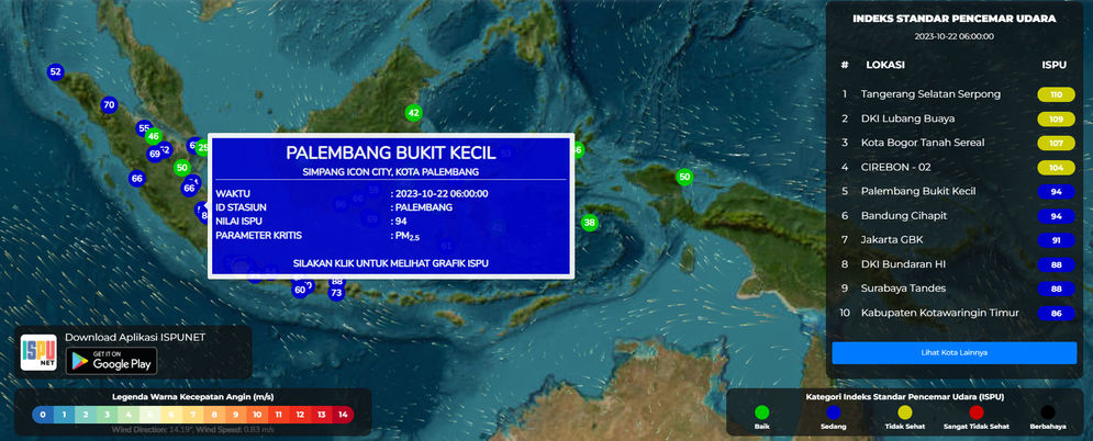 Kualitas Udara Palembang Membaik, ISPU Berwarna Biru Warga pun Bersukaria