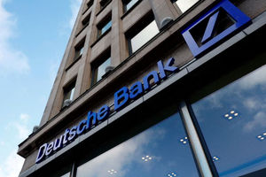 Logo Deutsche Bank Terlihat di Brussel, Belgia