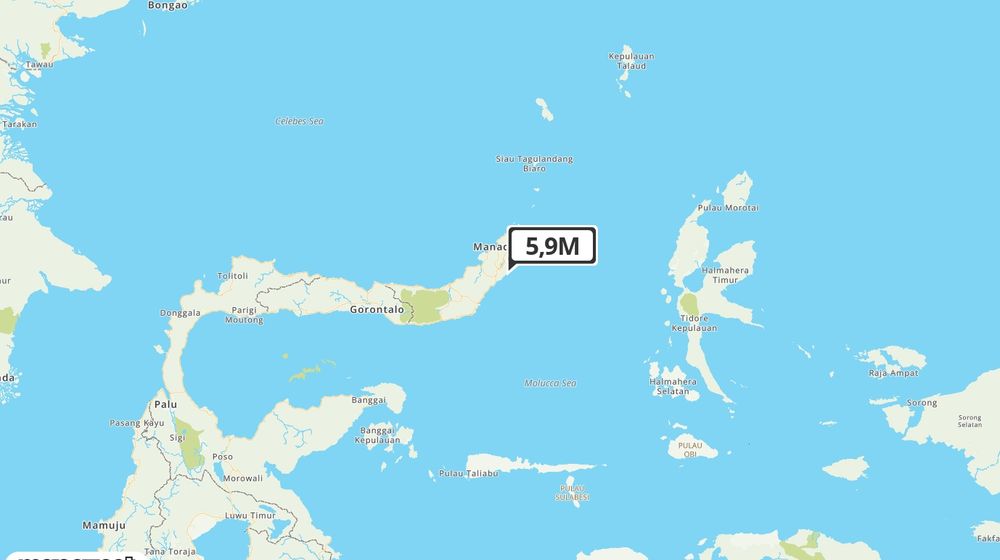 Pusat gempa berada di Darat 9 Km Tenggara Ratahan
