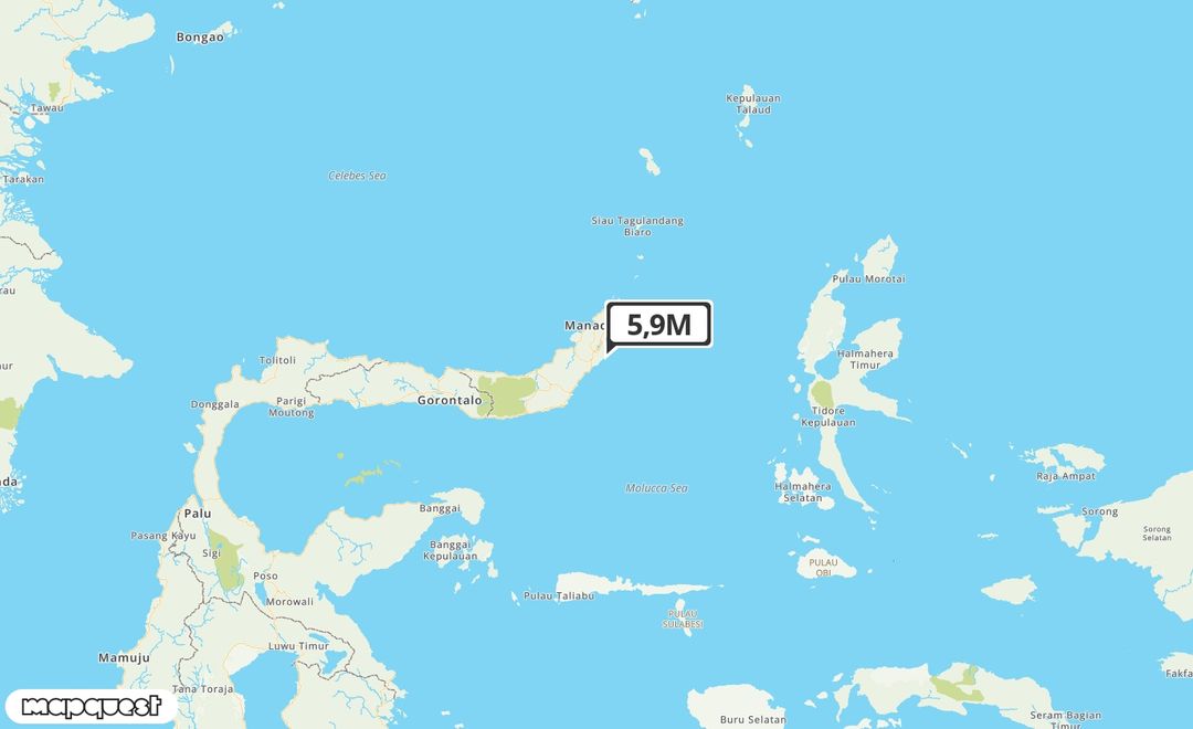 Pusat gempa berada di Darat 9 Km Tenggara Ratahan