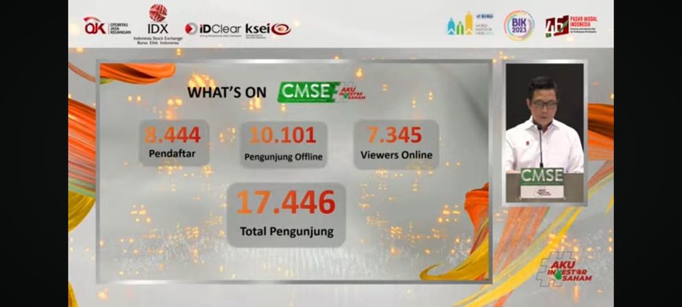 Total pengunjung yang mengikuti rangkaian CMSE 2023 ini berjumlah 17.446, terdiri dari 10.101 kali total pengunjung yang hadir secara fisik dan sebanyak 7.345 viewer mengikuti sesi seminar dalam rangkaian CMSE 2023 secara daring melalui YouTube.