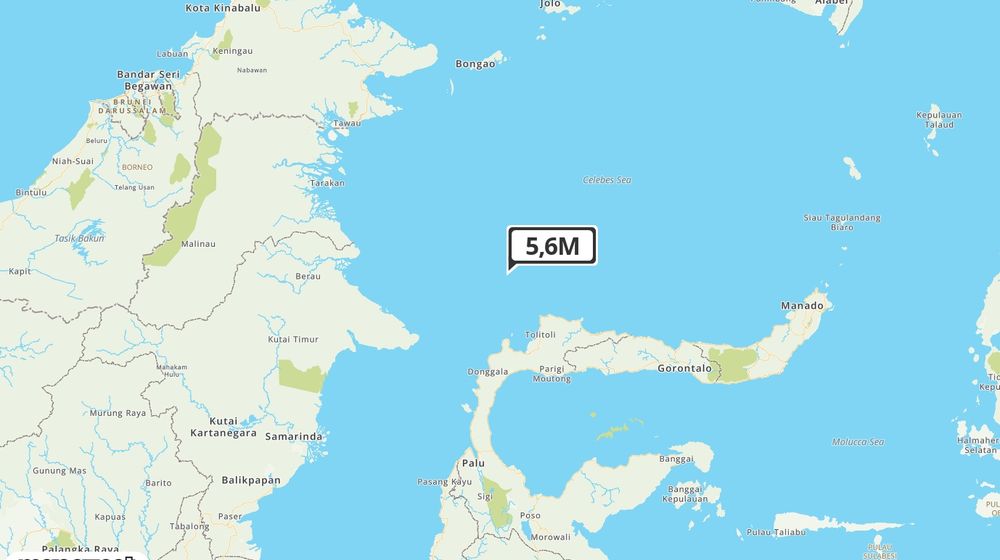 Pusat gempa berada di laut 127 km BaratLaut Toli-Toli