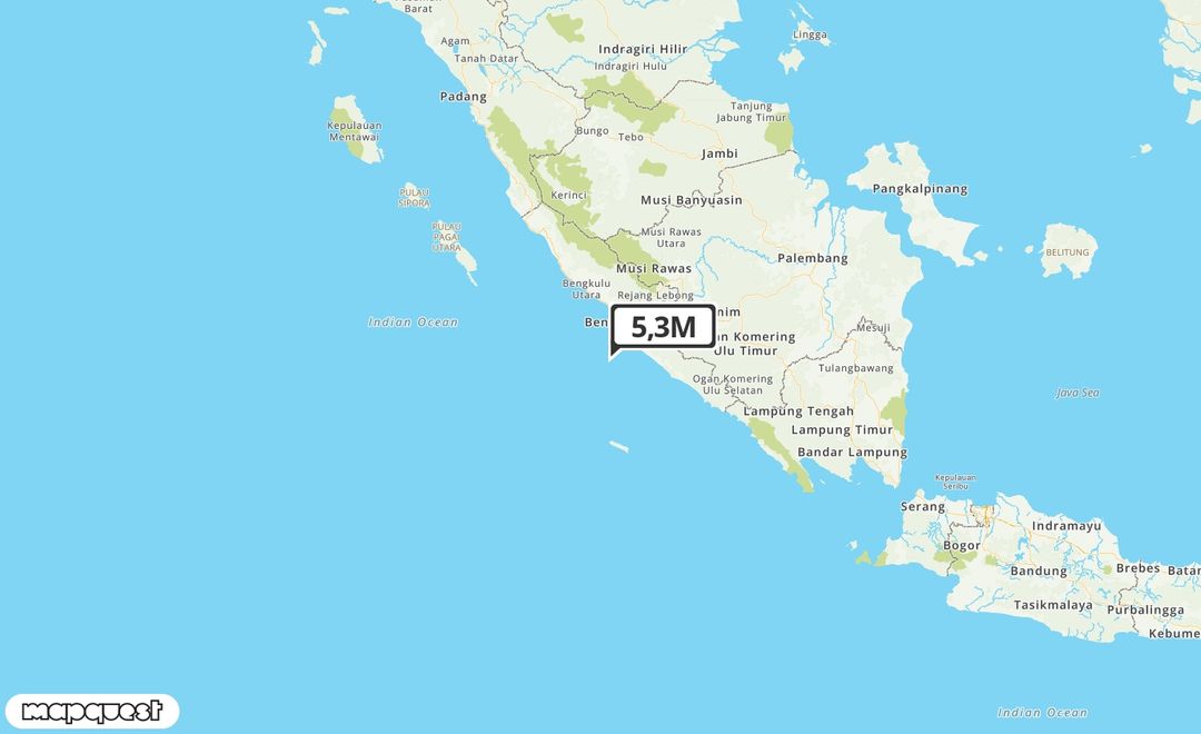 Pusat gempa berada di laut 69 km BaratDaya Seluma