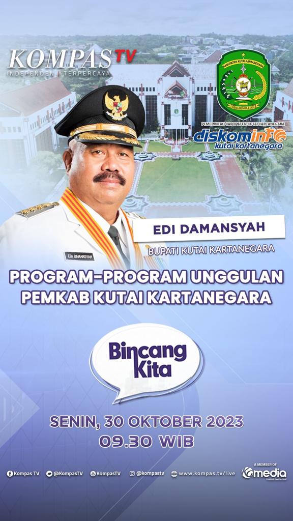 Hari Ini, Bupati Kukar Bicara Program Unggulan dan Capaian di "Bincang Kita" Kompas TV