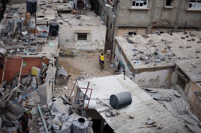 Kerusakan di Lokasi Serangan Israel Terhadap Rumah-Rumah (Reuters/Mohammed Salem)