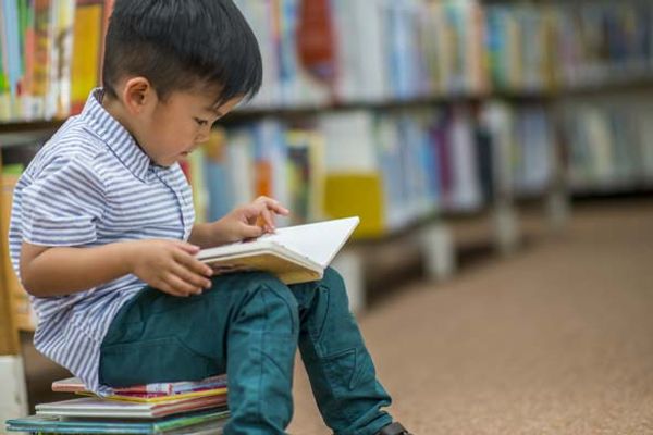 Ilustrasi anak membaca buku reading book