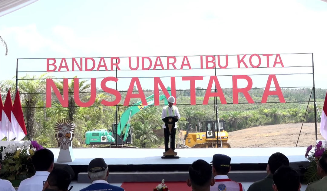 Groundbreaking Bandara IKN oleh Presiden Jokowi, Rabu 1 November 2023 (Foto: Tangkapan layar Youtube Sekretariat Presiden)