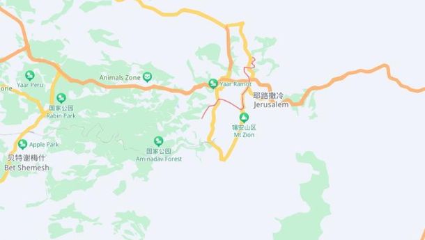 China Hapus Israel dari Peta Online Maps Baidu dan Alibaba