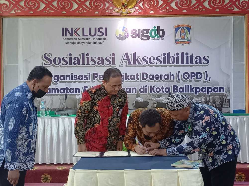 MoU Pemkot Balikpapan dengan Sigab mewujudkan Kota Balikpapan yang infklusif.  (FOTO: FERRY CAHYANTI/IBUKOTAKINI.COM)