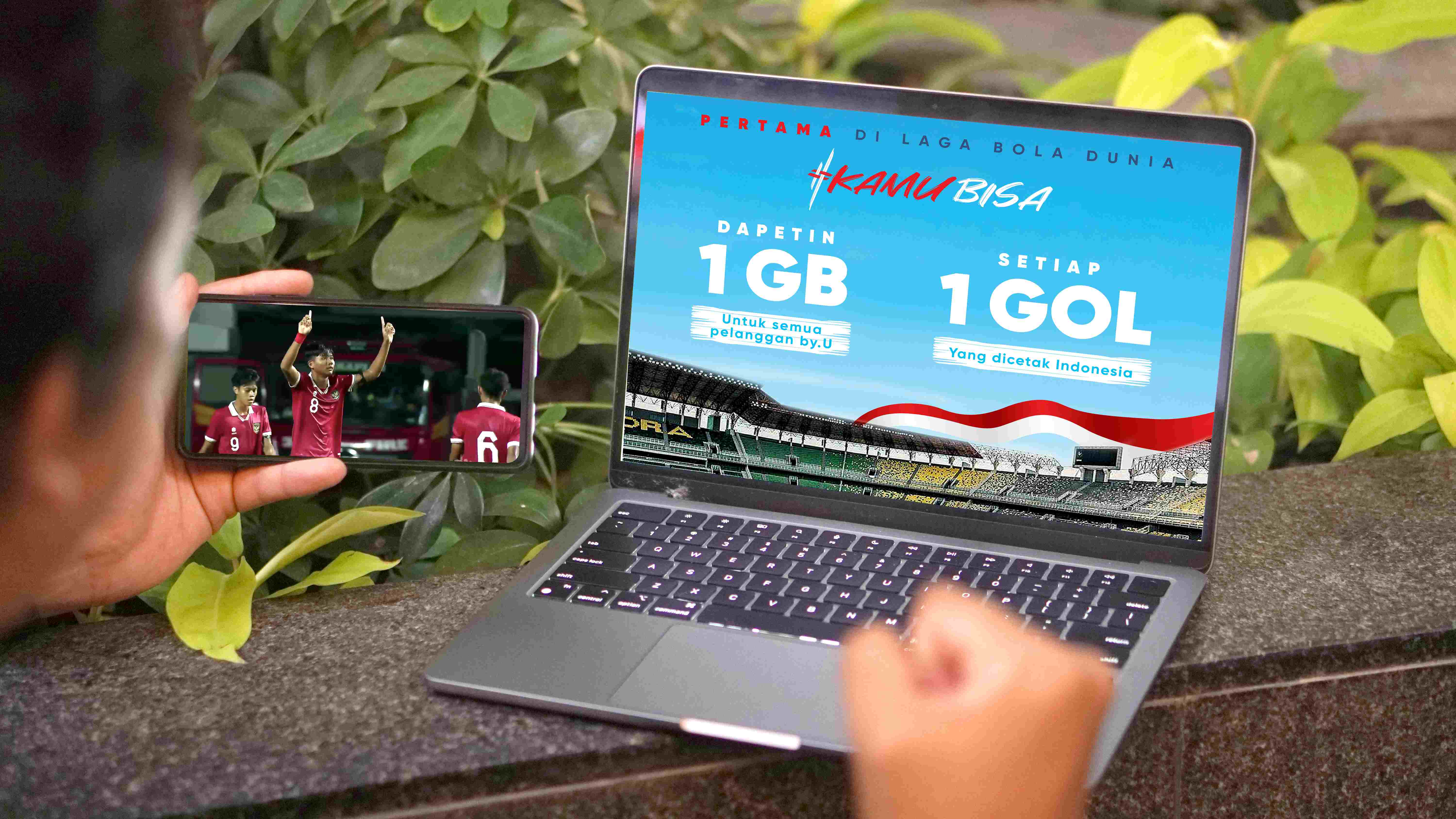 Bersama by.U, #KamuBisa Dapat 1 GB Tiap 1 Gol Untuk Semangat Indonesia 