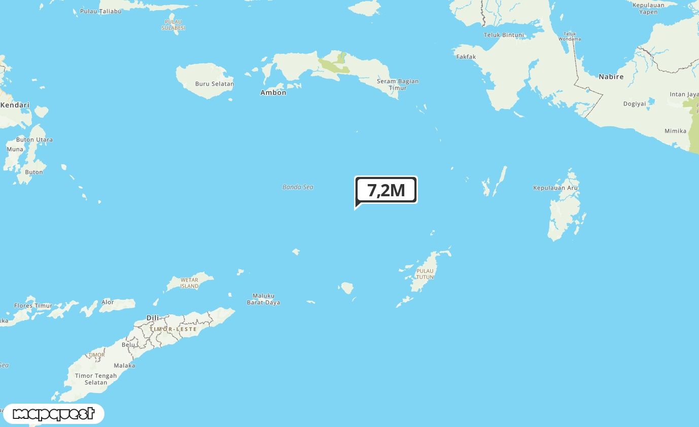 Pusat gempa berada di laut 251 km Barat Laut Tanimbar