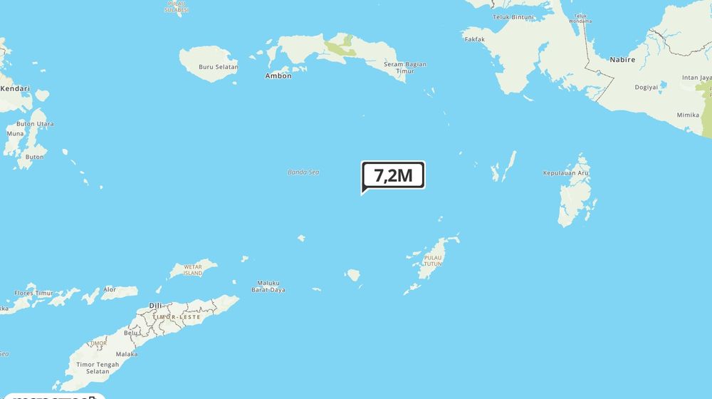 Pusat gempa berada di laut 251 km Barat Laut Tanimbar