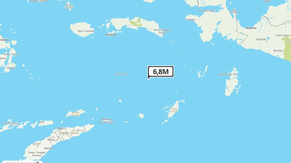 Pusat gempa berada di laut 255km Barat Laut Tanimbar