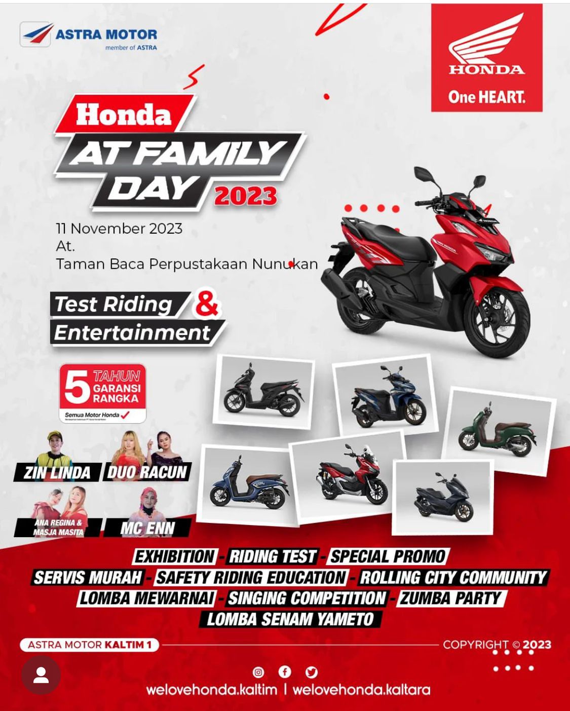 Beri Garansi Rangka, Honda AT Family Day Hadir di Taman Baca Perpustakaan Nunukan  