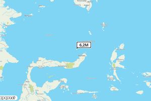 Pusat gempa berada di laut, 90 km Barat Laut Manado