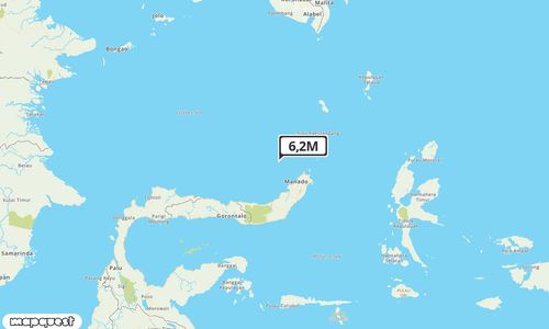 Pusat gempa berada di laut, 90 km Barat Laut Manado
