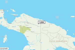 Pusat gempa berada di darat 53 km BaratDaya Keerom
